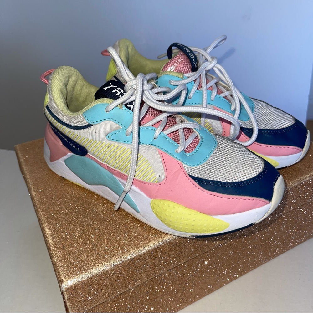 PUMA RSX Running System lace up Sneakers pastel multicolor  size IS 2C